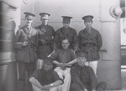 Dr. William H. Parsons (seated left) aboard Calgarian 20 Jun 1915